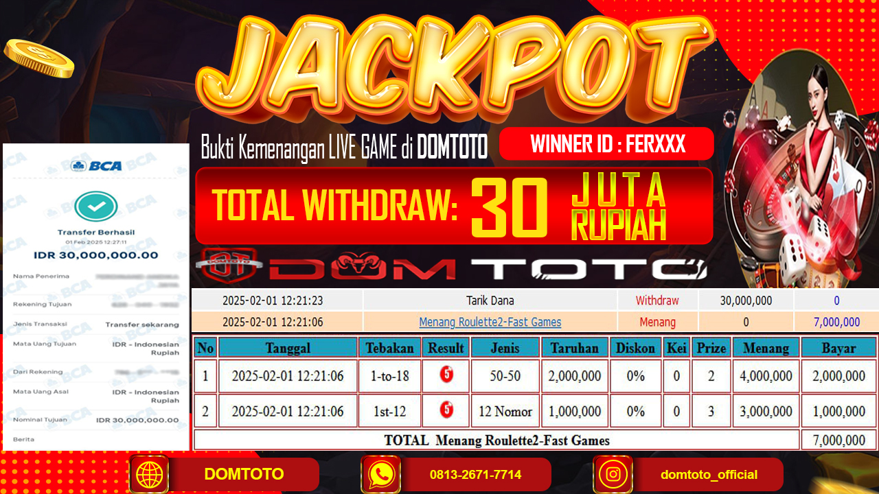 JACKPOT LIVE GAME ROULETTE 2 1 FEBRUARI 2025